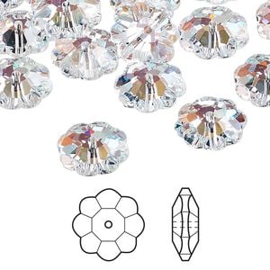 Margarita flower 12pk crystal shimmer, Crystal Passions&reg; 12x4mm 3700