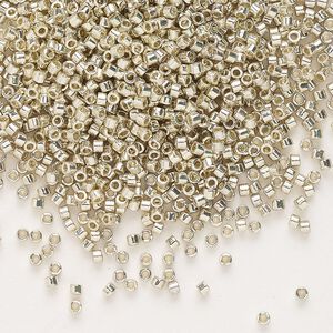 Seed bead, Delica&reg; 1pkg7.5g glass, #11 round, Duracoat&reg; opaque galvanized silver / outside dyed (DB-1831)