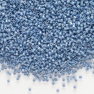 Seed bead, Delica&reg;, glass, pkg/250g, #15 round, opaque glazed luster blueberry (DBS-0267-1).