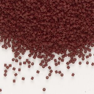 Seed bead, Delica&reg;, glass, pkg/50g, #15 round, opaque matte espresso (DBS-1910).