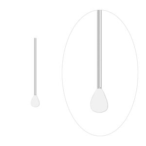 Paddle pin 1pkg100 silver-plated, 1 inch / teardrop, 22 gauge brass