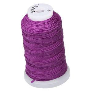 Thread, Purely Silk&trade;, 3-ply, plum, size F. Sold per 140-yard spool.