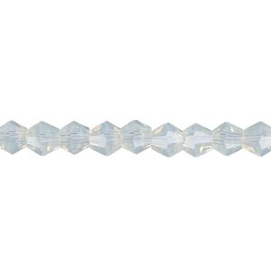 Bead 1pk translucent clear frosted, Celestial Crystal&reg; 6mm bicone 15.5-16 inch