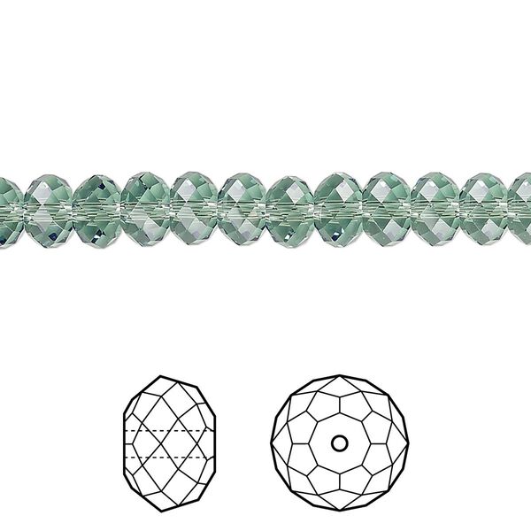 Bead 360pk erinite, Swarovski&reg; 6x4mm rondelle 5040 image number 0