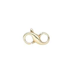 Clasp lobster claw 1pkg1 sterling silver, 16x9mm infinity, "vermeil" 1-strand