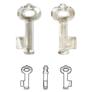 Focal 1pk crystal silver shade, Crystal Passions&reg; 30x13.5mm pendant key to open the forest 6918