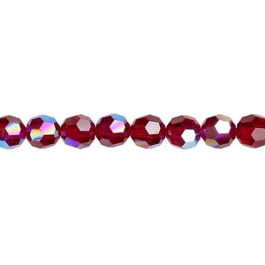 Bead 144pk Siam shimmer, Crystal Passions&reg; 6mm round 5000