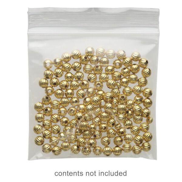 Bag 1pkg100 Tite-Lip&trade;, anti-tarnish plastic, transparent clear, 3-inch top zip. image number 0
