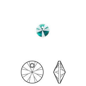 Drop 720pk emerald, Swarovski&reg; 6mm pendant mini disk 6428