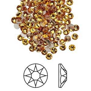 Flat back 1440pk topaz foil back, Swarovski&reg; 3-3.2mm rose round SS12 2088