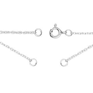 Chain 1pkg1 sterling silver cable, 1.2mm necklace component / 3.5mm jump ring / springring clasp, 18.75 inch