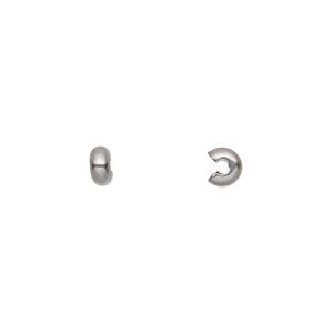 Crimp cover, stainless steel, 4mm round. Sold per pkg of 500.