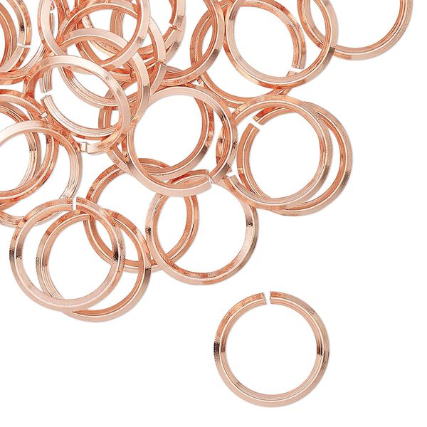 Jump ring 1pkg50 copper, 12mm hand-cut round / diamond wire, 16 gauge / 9.2mm inside diameter image number 0
