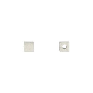Bead 1pkg2 stainless steel, 4mm cube