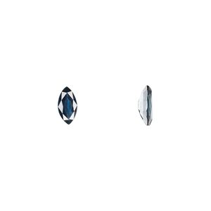 Blue sapphire 1pkg1, hand-cut faceted marquise gem 8x4mm