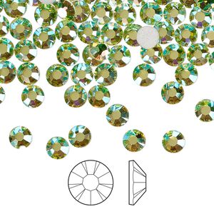 Flat back 144pk limecicle AB foil back, Preciosa MAXIMA Czech crystal hotfix rhinestone 4.6-4.8mm chaton rose round SS20