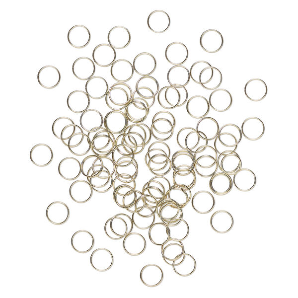 Split ring 1pkg100 gold-finished, 9mm round, steel / dark image number 0