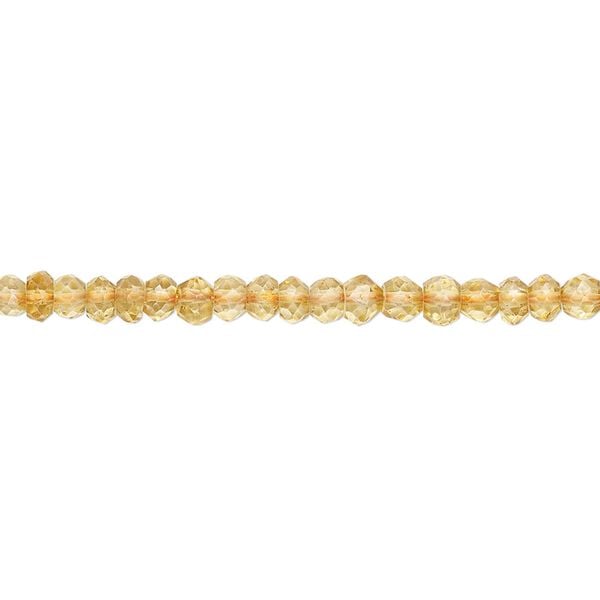 Citrine 1pkg1, hand-cut faceted rondelle bead 15.5-16 inch 3x2mm image number 0