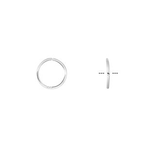 Jump ring 1pkg20 sterling silver, 9mm round / square wire, 22 gauge / 7.7mm inside diameter