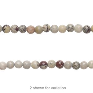 Limestone 1pkg1, round bead natural 15.5-16 inch Crazy Horse&trade; stone 4mm