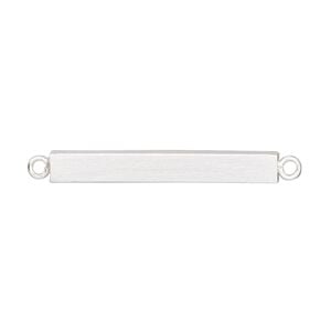 Focal, sterling silver, 30x4mm brushed square tube with 2 loops. Sold individually.