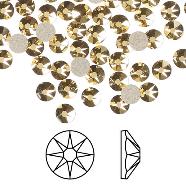 Flat back 1pkg144 crystal aurum foil back, Crystal Passions&reg; 4.6-4.8mm rose round SS20 2088 image number 0