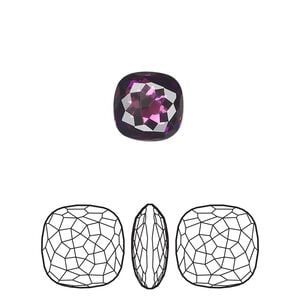 Fancy stone 2pk amethyst foil back, Crystal Passions&reg; 10mm thin cushion 4483