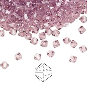 Bead 144pk light amethyst, Preciosa Czech crystal 4mm bicone