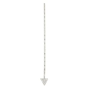 Paddle pin 1pkg1 sterling silver, 2 inch / triangle, 22 gauge rhodium-plated