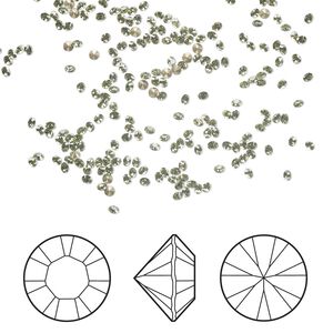 Chaton 12pk peridot foil back, Crystal Passions&reg; Regenerated 1.35-1.4mm round PP7 1028