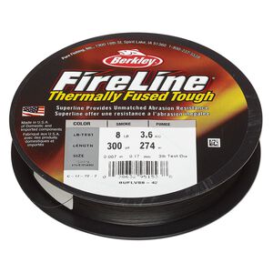 Thread, Berkley&reg; FireLine&reg;, high-modulus polyethylene, 8-fiber braid, smoke, 0.17mm diameter, 8-pound test. Sold per 300-yard spool.