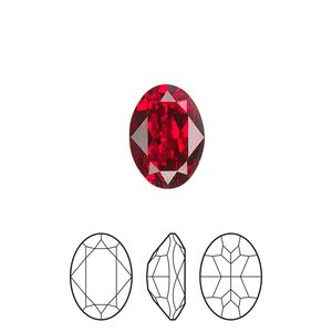 Fancy stone 144pk light Siam foil back, Preciosa MAXIMA Czech crystal rhinestone 14x10mm oval