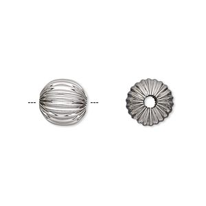 Bead 1pkg2 stainless steel, 10mm corrugated round