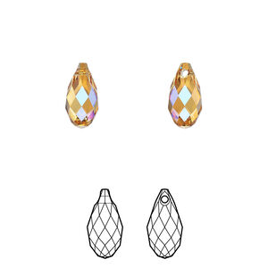 Briolette 1pkg144 dark orange TCF&trade;, Swarovski&reg;, 11x5.5mm pendant drop 6010