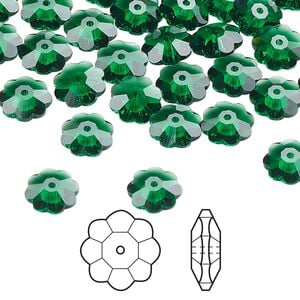 Margarita flower 288pk majestic green, Swarovski&reg; 8mm 3700