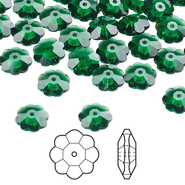Margarita flower 288pk majestic green, Swarovski&reg; 8mm 3700 image number 0