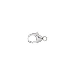 Clasp lobster claw 1pkg10 sterling silver, 8x6mm oval 1-strand