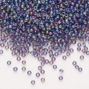 Seed bead, Dyna-Mites&trade;, glass, pkg/1/2kg, #11 round, translucent rainbow purple, (11R 11/0 RR).