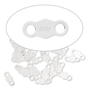 Chain tab 1pkg50 sterling silver, 7x3mm