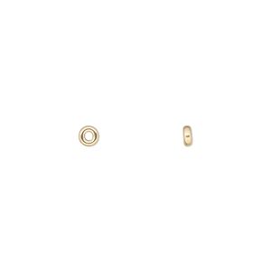 Bead 1pkg10 14Kt gold, 3x1.5mm flat rondelle