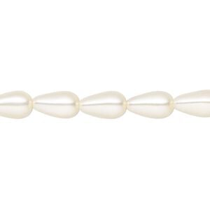 Pearl 150pk light creamrose, Preciosa Czech crystal 10x6mm pear