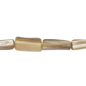 Mother-of-pearl shell 1pkg1, stick bead 15 inch beige /, green / yellow 11x9mm-15x10mm