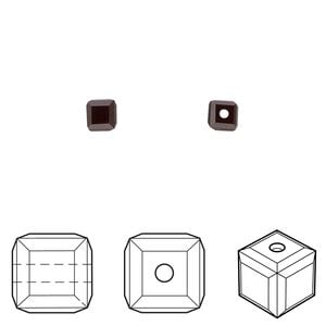 Bead 48pk garnet, Crystal Passions&reg; 4mm cube 5601
