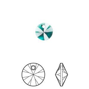 Drop 12pk emerald, Crystal Passions&reg; 8mm pendant mini disk 6428