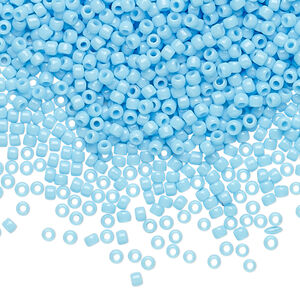 Seed bead, TOHO BEADS&reg;, glass, pkg/50g, #11 round, opaque turquoise blue (TR-11-43).