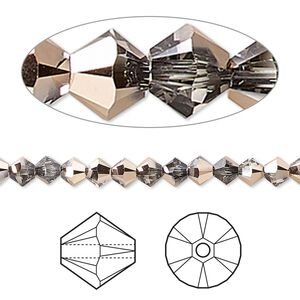Bead 1440pk crystal rose gold 18Kt gold plate, Swarovski&reg; 4mm XILION bicone 5328