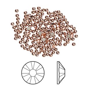 Flat back 1440pk rose peach foil back, Swarovski&reg; 1.7-1.9mm rose round SS5 2058