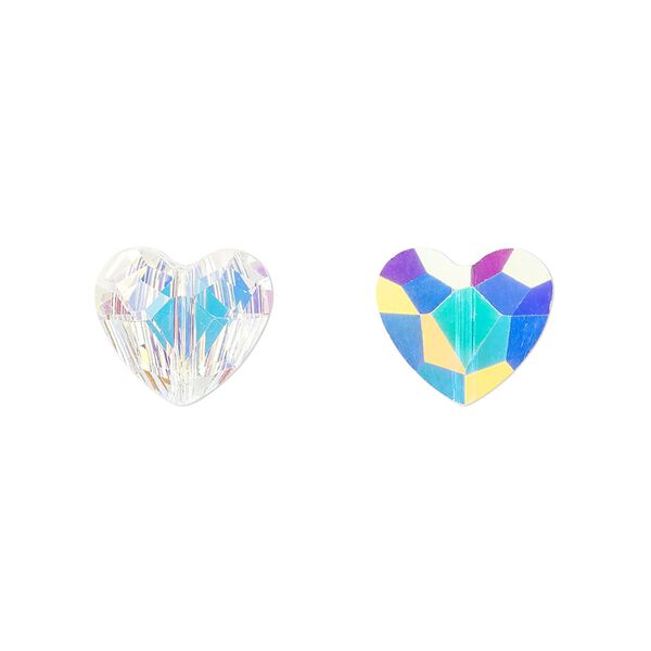 Bead 2pk crystal AB, Celestial Crystal&reg; 12x10mm heart image number 0