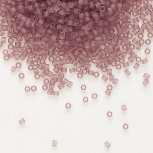 Seed bead, Delica&reg;, glass, pkg/250g, #11 round, translucent matte smoky amethyst (DB-0765).