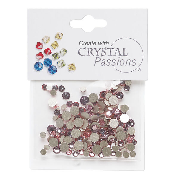 Flat back mix 1pkg144 light amethyst and light rose, Crystal Passions&reg; rhinestone 3.0-4.8mm round SS12 / SS16 / SS20 image number 0